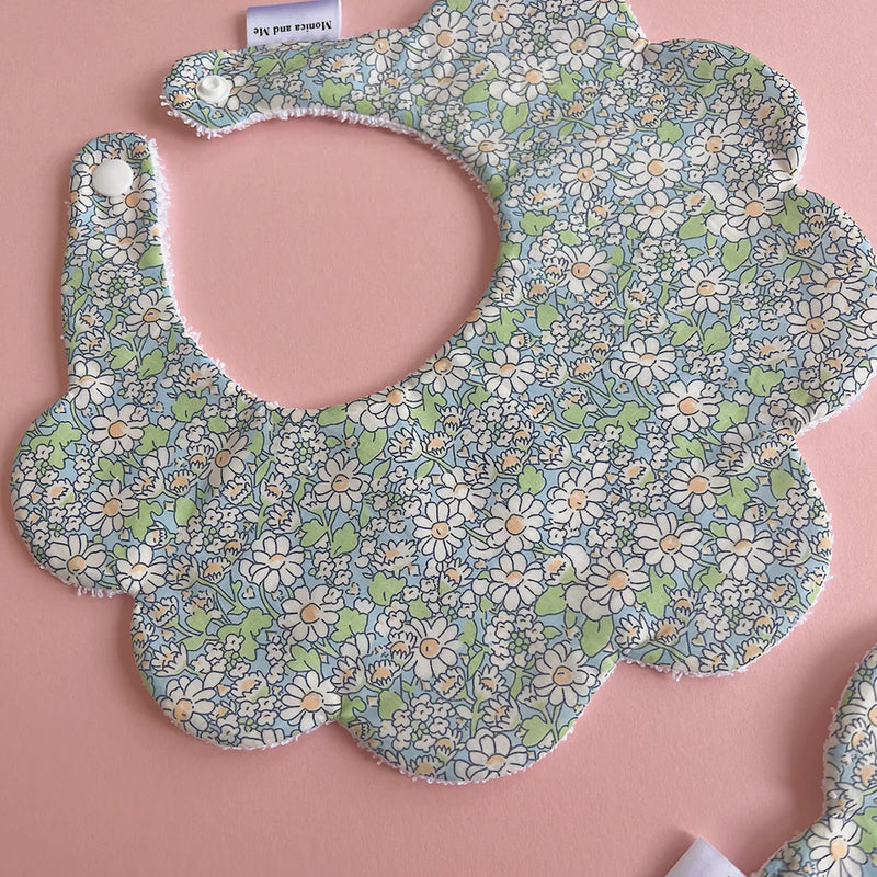 Alice Blue and Green Daisies Bib