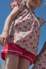 Felicite poppy Blouse & Bloomer