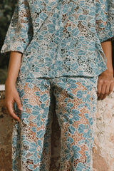 Lace Shirt & Wide Troussers