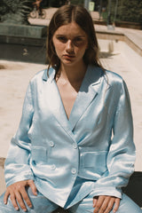 Blue Fluid Blazer & Pants