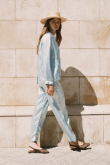 Blue Fluid Blazer & Pants