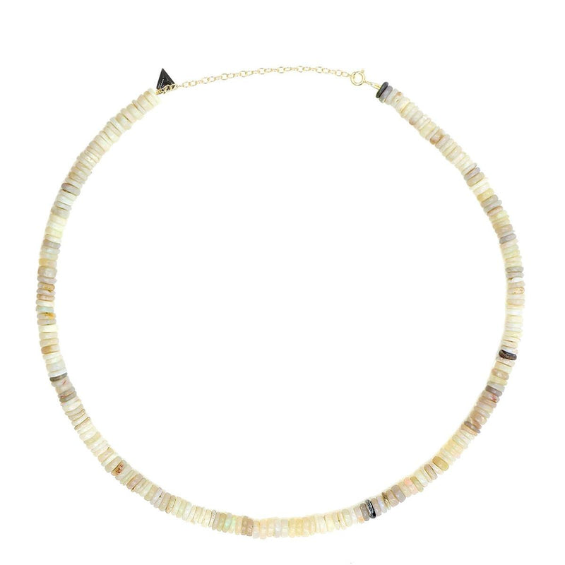 Teens/adult Puka white opal necklace