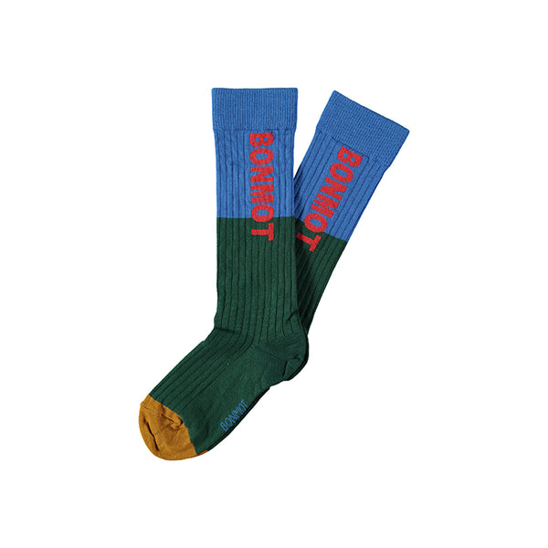 Sea blue Sock bonmot color block