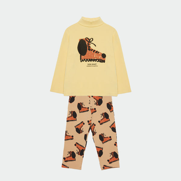 Yellow Dog boots turtle neck & Dog boots sweat pants "Outfit Set"