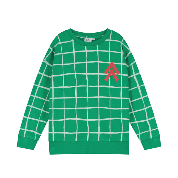 Kelly Green Grid Relaxed Sweater