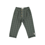 trousers w/ buttons | green checkered