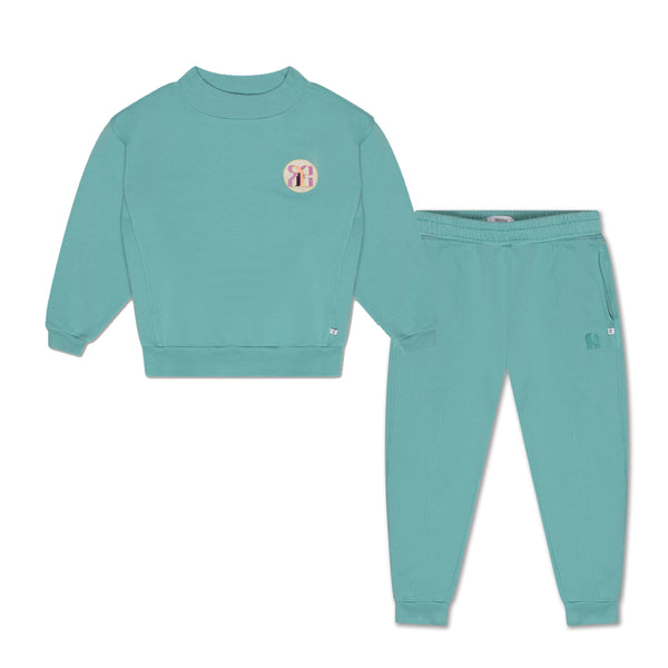 Greyish turquoise comfy sweater & pants "Outfit set"