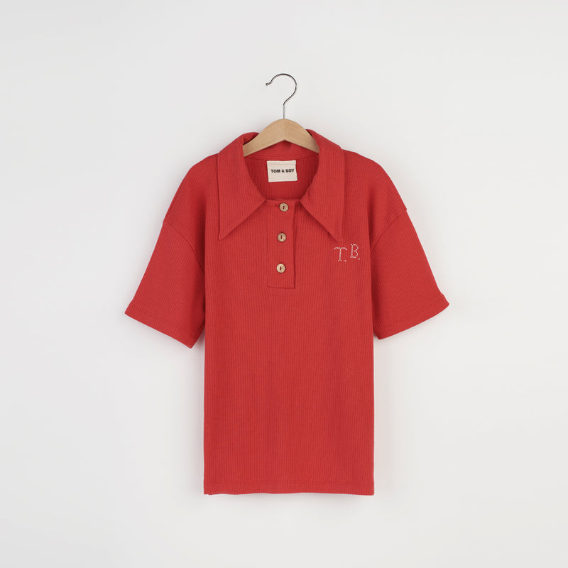 RIBBED EMBROIDERED POLO