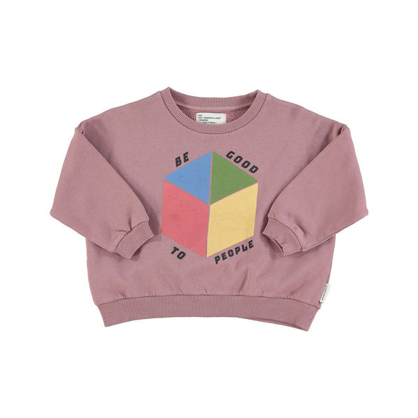 unisex sweatshirt | grape w/ "cube" print