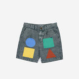 Geometric Color Block woven bermuda shorts