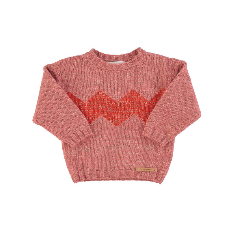 knitted sweater | pink & orange w/ lurex