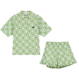 Club Olive Green shirt & FRILL Shorts "Outfit set"