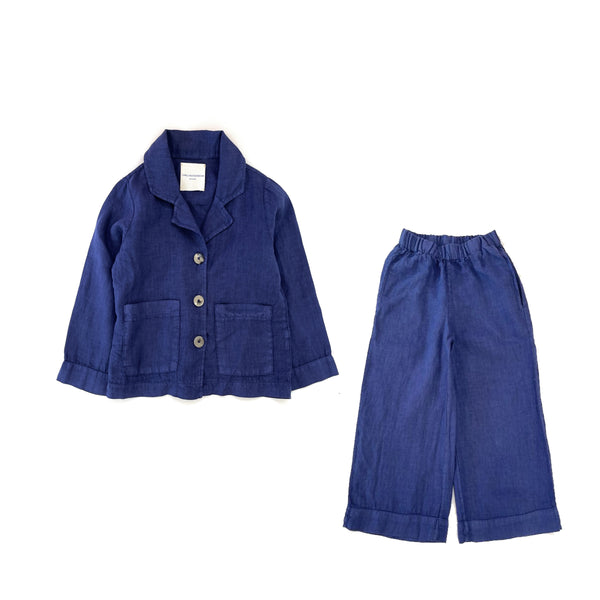 Ink blue linen blazer & linen pants "Outfit set"
