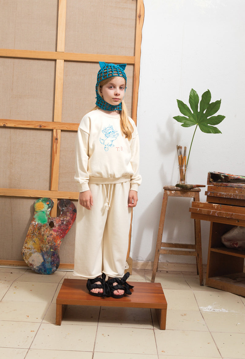 EMBROIDERED FLEECE SWEATSHIRT and pants (outfit set)