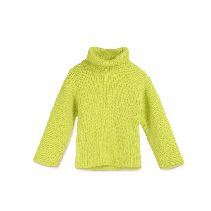 Yellow Tricot Turtleneck Sweater