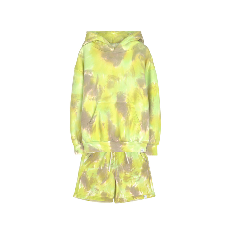 Lime Camo Loose Hoodie/Elasticated Shorts (Outfit Set)