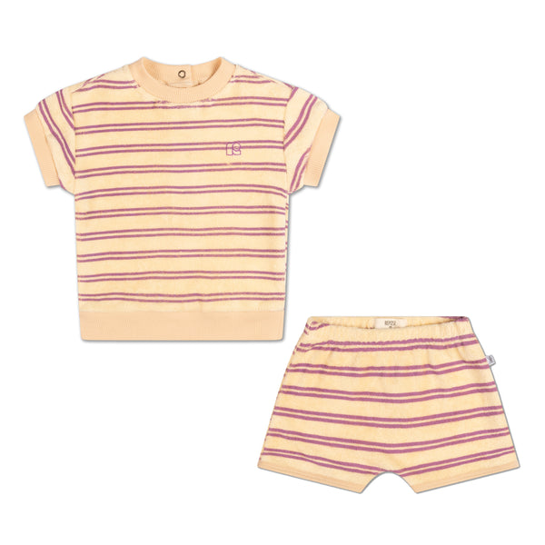 Summer nude violet stripe play tee & short "Outfit set"