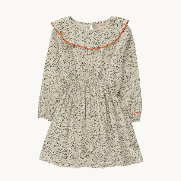 SMALL DOTS FRILLS DRESS light cream/navy