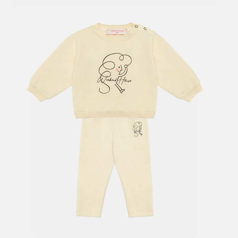 Soft yellow Weekend Kid sweatshirt & pants "baby Outfit set"