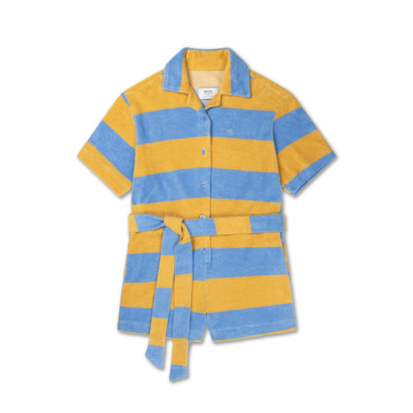 Biscotti blueish block stripe shirt suit