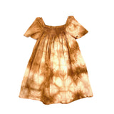 Smockdress brown tie and dye