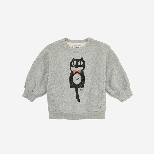 Cat O'clock grey melange sweatshirt