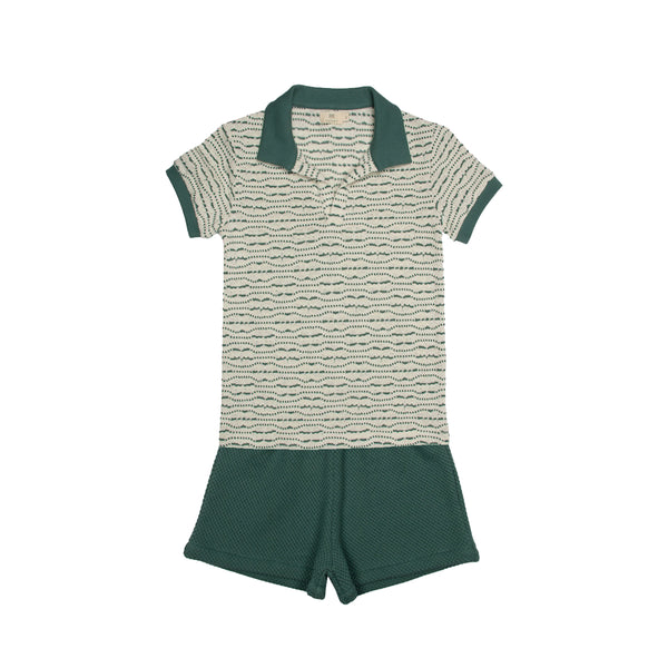 Jersey 2-Tones Jacquard Polo and shorts (outfit set)