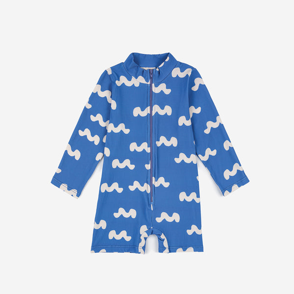 Waves all over swim playsuit (baby)