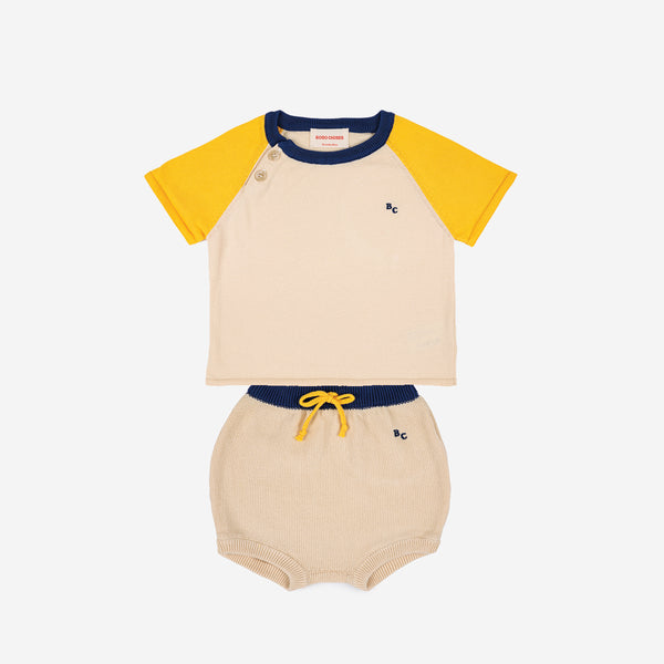 B.C Sail Rope knitted T-shirt & knitted culotte "Baby Outfit set"