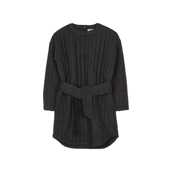 YOKO Winter Black Quilted - Long Sleeve Dress