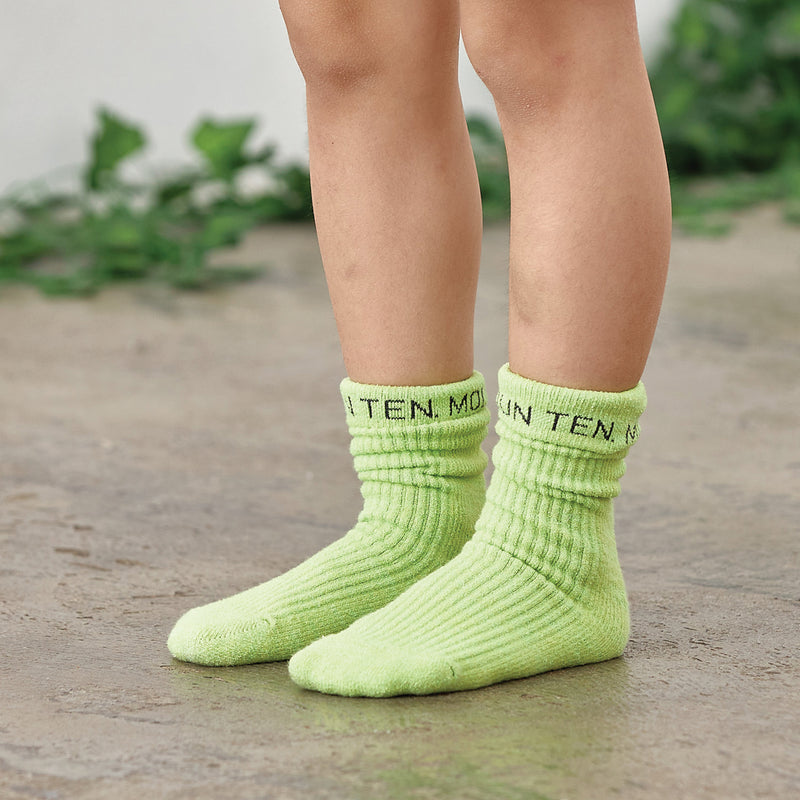 Lime MOUN TEN. logo socks