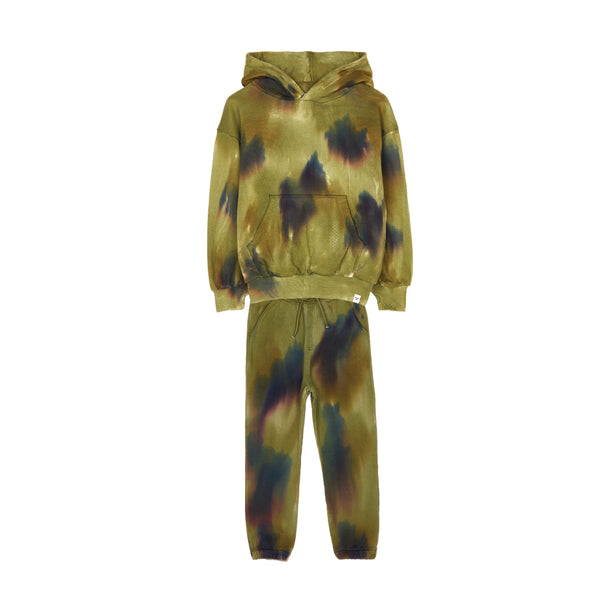HORST Dark Olive Tie and Dye-Hoodie & CONOR Dark Olive Tie and Dye Sweatpants “Outfit set”