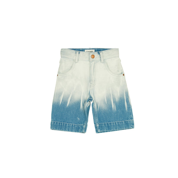 Bleached Blue Dip Dye Large Bermuda Shorts