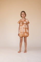 Smockdress brown tie and dye