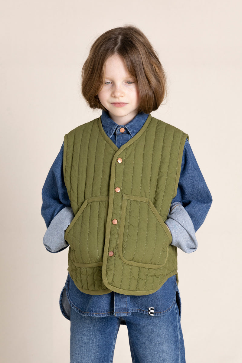 MISO Olive Quilted vest