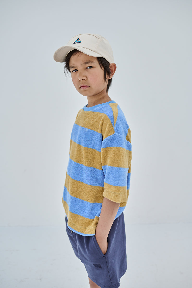 Biscotti blueish block stripe tee sweat