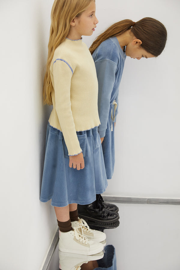 Princess Blue Top № 20 & Geometric Art/Princess Blue Skirt № 14 “Outfit set”